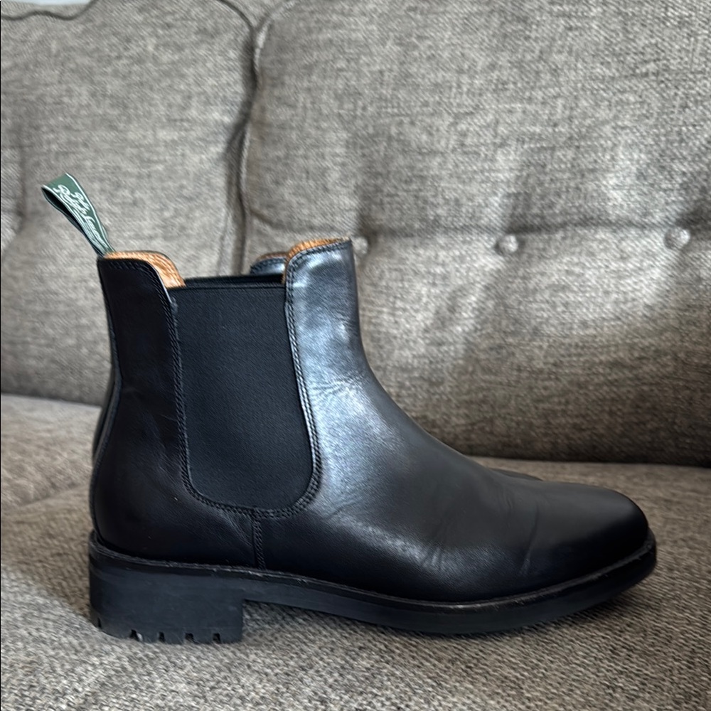 Mens Black Leather Boots - Ralph Lauren